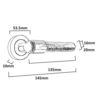 Knurled Door Handles Chrome Loop & Neck Lever on Rose Latch Luxe