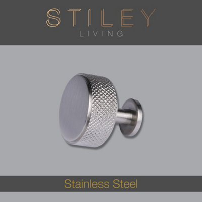 Knurled Knob With Stem - Stainless Steel
