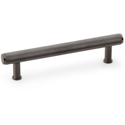 Knurled T Bar Pull Handle - Dark Bronze - 128mm Centres Premium Drawer Door