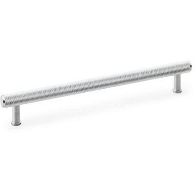 Knurled T Bar Pull Handle - Satin Chrome - 224mm Centres Premium Drawer Door
