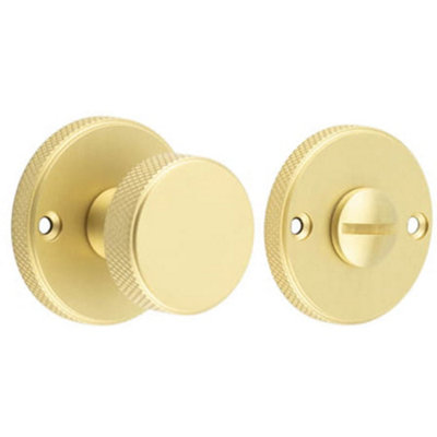 Knurled Turn & Release Satin Brass for Luxurious Spaces - Door Handle