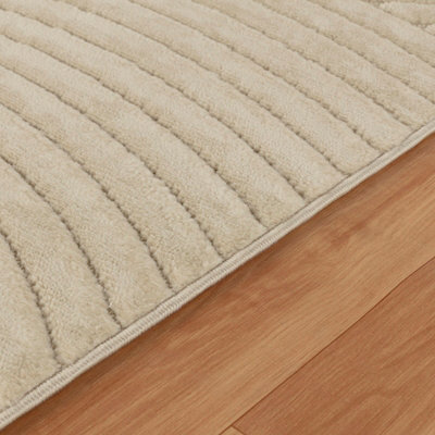 KOANA In- & Outdoor 3D High & Low Pile Textured Beige Area Rug 160 x 220 cm