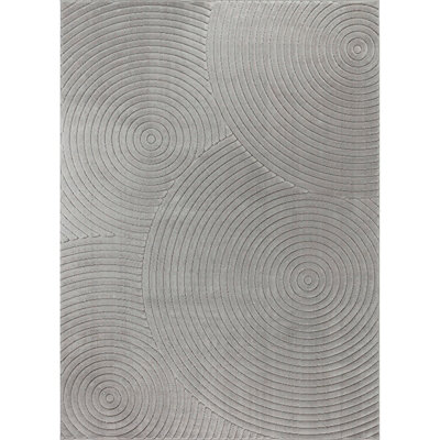 KOANA In- & Outdoor 3D High & Low Pile Textured Grey Area Rug 120 x 170 cm