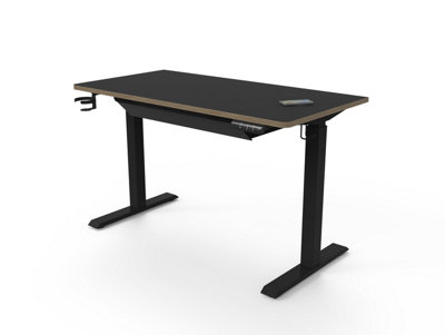 Koble Gino Sit Stand Smart Desk Black with Black Drawer