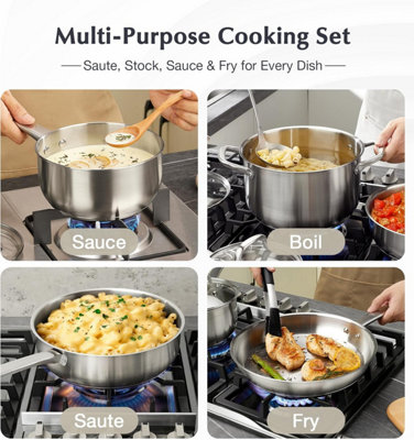 KOCH SYSTEME CS 17-Piece 18/10 Stainless Steel Cookware Set ...