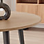 Koko Oak Wood Effect Round Dining Table Black Legs 100cm