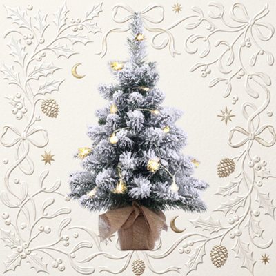 KOKOMA 65cm Mini Christmas Tree, Imperial Snow Flocked Tabletop ...