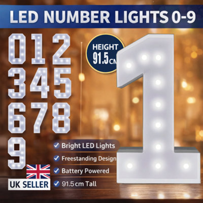 KOKOMA LED Light Up Number for Party Decoration Number 1