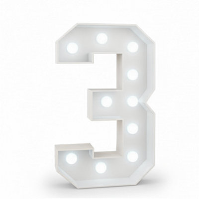 KOKOMA LED Light Up Number for Party Decoration Number 3