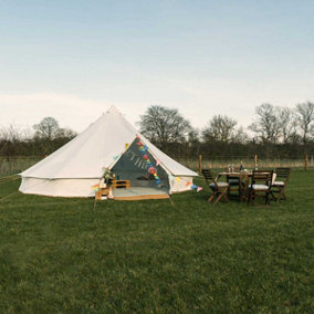 Kokoon Deluxe 6M Bell Tent 100% Cotton Canvas with Chimney fitting & Zipped PVC Groundsheet.