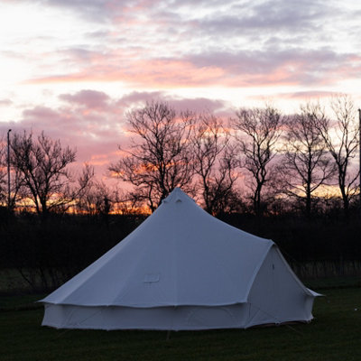 Kokoon Deluxe 6M Bell Tent, 100% Cotton Canvas, Zipped PVC Groundsheet.