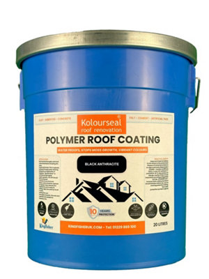 Kolourseal Roof Paint - Black Anthracite - Water Proofs - Stops Moss Growth - Vibrant Colours - 10 Year Lifespan