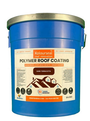 Kolourseal Roof Paint - Dark Terracotta - Water Proofs - Stops Moss Growth - Vibrant Colours - 10 Year Lifespan