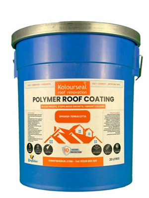 Kolourseal Roof Paint - Spanish Terracotta - Water Proofs - Stops Moss Growth - Vibrant Colours - 10 Year Lifespan