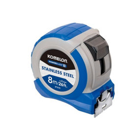 Komelon - Stainless Steel PowerBlade Pocket Tape 8m/26ft (Width 27mm)