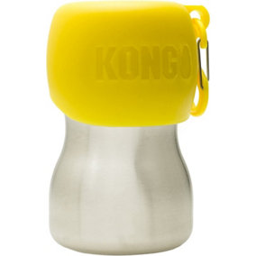 KONG H2O Stainless Steel Water Bottle Dog Feeder 270 ml  Small - Yellow