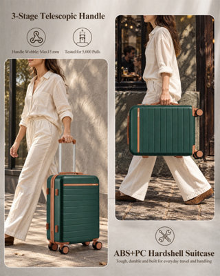 KONO 20/24/28Inch Hard Shell ABS+PC Travel Cabin Suitcase, Check-in ...