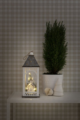 Konstsmide B/O Wooden Lantern Church 8LED