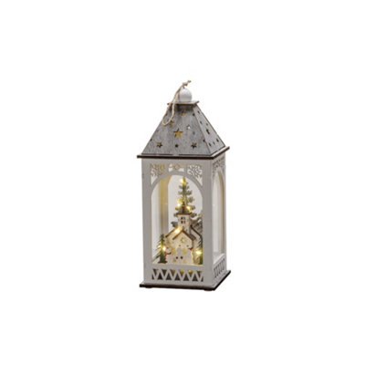 Konstsmide B/O Wooden Lantern Church 8LED