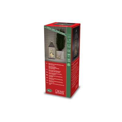 Konstsmide B/O Wooden Lantern Church 8LED