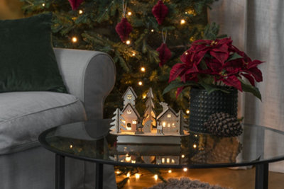 Konstsmide Christmas Theme Wooden silhouette, house and animals, LED Lighting.