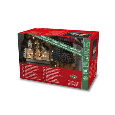 Konstsmide Christmas Theme Wooden silhouette, house and animals, LED Lighting.