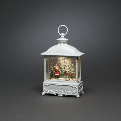 Konstsmide Water Filled lantern with Santa and elk,warm white LED