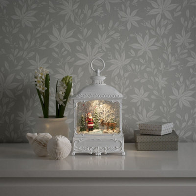 Konstsmide Water Filled lantern with Santa and elk,warm white LED
