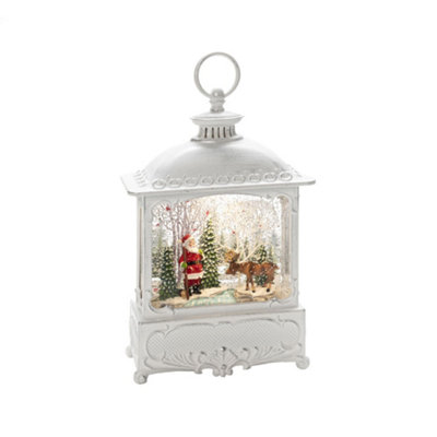Konstsmide Water Filled lantern with Santa and elk,warm white LED