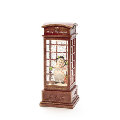 Konstsmide Water Filled Phone Box with Snowman, warm white LED and timer, 5 hours.
