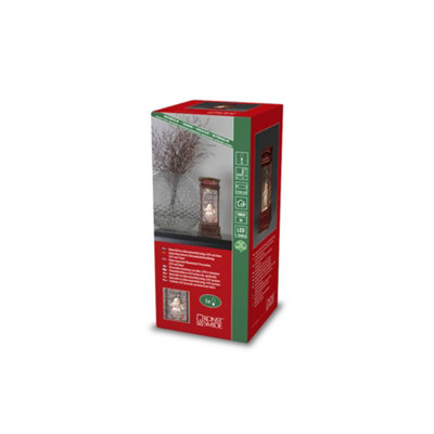 Konstsmide Water Filled Phone Box with Snowman, warm white LED and timer, 5 hours.