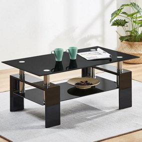 Kontrast Coffee Table High Gloss Coffee Table for Living Room Centre Table Tea Table for Living Room Furniture Black