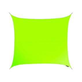Kookaburra 2m Square Water Resistant Lime Green Garden Patio Sun Shade Sail Canopy 96.5% UV Block with Free Rope