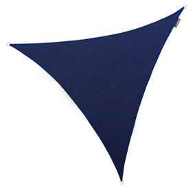 Kookaburra 2m Triangle Breathable HDPE Blue Garden Patio Sun Shade Sail Canopy 93.3% UV Block with Free Rope