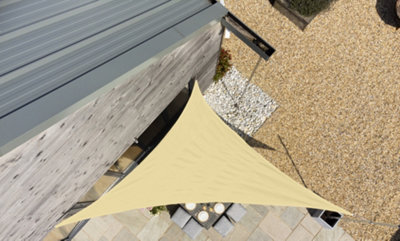 Kookaburra 2m Triangle Breathable HDPE Sand Garden Patio Sun Shade Sail Canopy 93.3% UV Block with Free Rope
