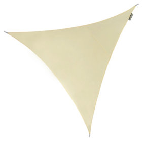 Kookaburra 2m Triangle Water Resistant Ivory Garden Patio Sun Shade Sail Canopy 96.5% UV Block with Free Rope