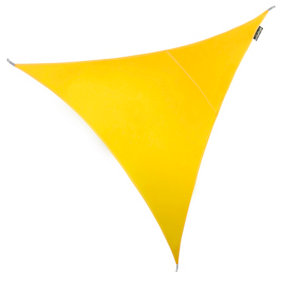 Kookaburra 2m Triangle Water Resistant Yellow Garden Patio Sun Shade Sail Canopy 96.5% UV Block with Free Rope
