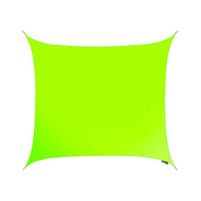 Kookaburra 3.6m Square Water Resistant Lime Green Garden Patio Sun Shade Sail Canopy 96.5% UV Block with Free Rope