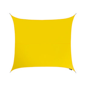 Kookaburra 3.6m Square Water Resistant Yellow Garden Patio Sun Shade Sail Canopy 96.5% UV Block with Free Rope