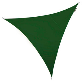Kookaburra 3.6m Triangle Water Resistant Green Garden Patio Sun Shade Sail Canopy 96.5% UV Block with Free Rope