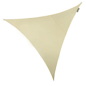 Kookaburra 3.6m Triangle Waterproof Ivory Garden Patio Sun Shade Sail Canopy 98% UV Block with Free Rope