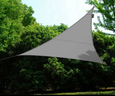 Kookaburra 3.6m Triangle Waterproof Silver Garden Patio Sun Shade Sail Canopy 98% UV Block with Free Rope