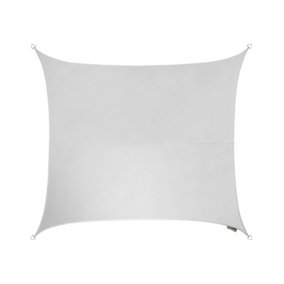 Kookaburra 3m Square Breathable HDPE Polar White Garden Patio Sun Shade Sail Canopy 93.3% UV Block with Free Rope