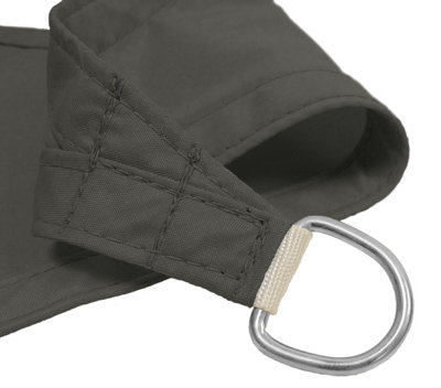 Kookaburra 3m Square Waterproof Charcoal Garden Patio Sun Shade Sail Canopy 98% UV Block with Free Rope - 3