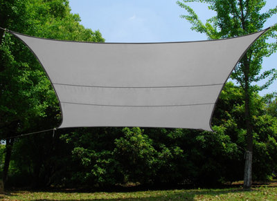 Kookaburra 3m Square Waterproof Silver Garden Patio Sun Shade Sail Canopy 98% UV Block with Free Rope