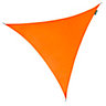 Kookaburra 3m Triangle Water Resistant Orange Garden Patio Sun Shade Sail Canopy 96.5% UV Block with Free Rope