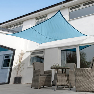 Kookaburra 3m x 2m Rectangle Waterproof Azure Garden Patio Sun Shade Sail Canopy 98% UV Block with Free Rope