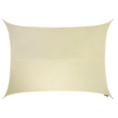 Kookaburra 3m x 2m Rectangle Waterproof Ivory Garden Patio Sun Shade Sail Canopy 98% UV Block with Free Rope