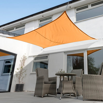 Kookaburra 3m x 2m Rectangle Waterproof Orange Garden Patio Sun Shade Sail Canopy 98 UV Block with Free Rope DIY at B Q