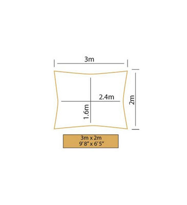 Kookaburra 3m x 2m Rectangle Waterproof Sand Garden Patio Sun Shade Sail Canopy 98% UV Block with Free Rope - 5